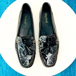 Perlina Driving Mocs Patent Leather